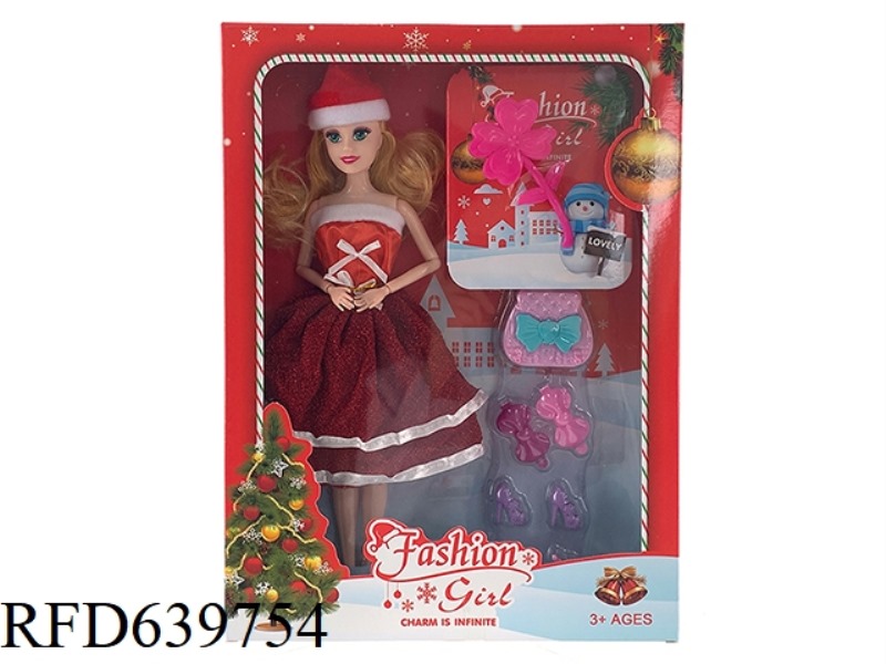 12 INCH CHRISTMAS DOLL+ACCESSORIES