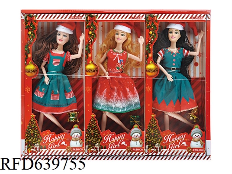 12 INCH CHRISTMAS DOLL 3PCS