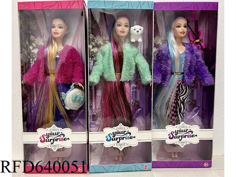 11-INCH BARBIE PLUSH TOP WITH MULTICOLORED HAIR CLOTHING