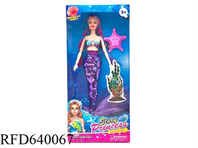 11 INCH SOLID JOINT BODY BARBIE MERMAID DOLL WITH ACCESSORIES