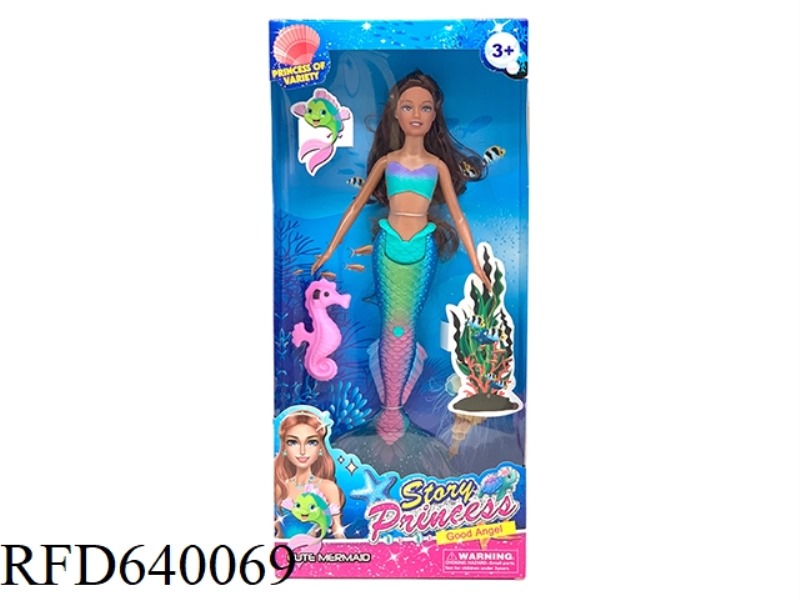 11-INCH BARBIE MERMAID DOLL WITH BROWN SKIN WITH ACCESSORIES