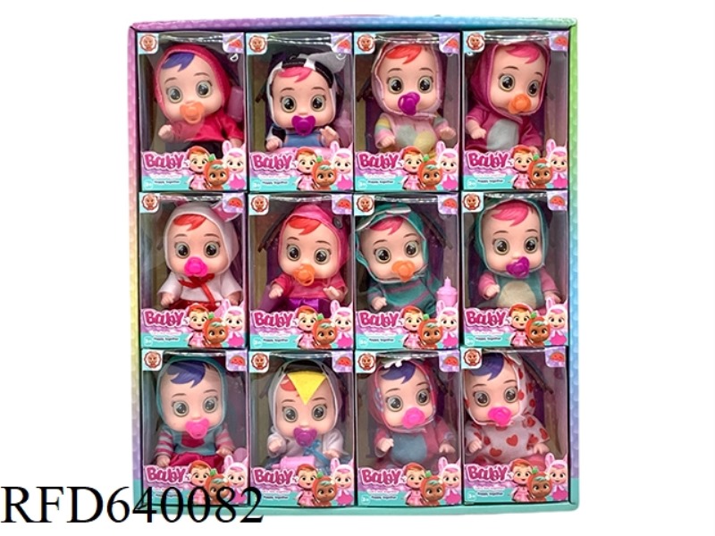 5 INCH NAKED CRYING DOLL WITH BOTTLE NIPPLE ACCESSORIES CAN DRINK WATER AND SHED TEARS 12PCS