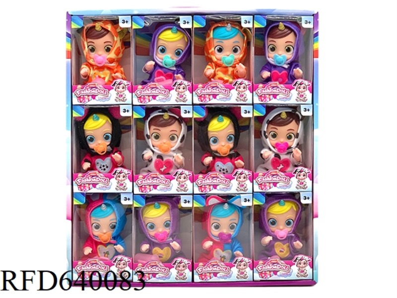 5 INCH REAL YUNBO UNICORN CRYING DOLL WITH BOTTLE NIPPLE ACCESSORIES CAN DRINK 12PCS