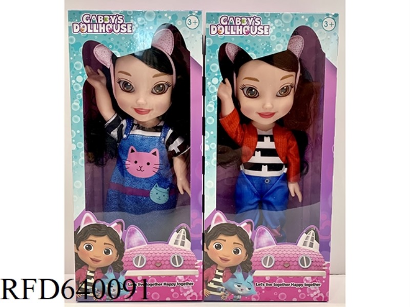 14 INCH NAKED GABBY DOLL WITH 3D GLASS EYES AND MUSIC.