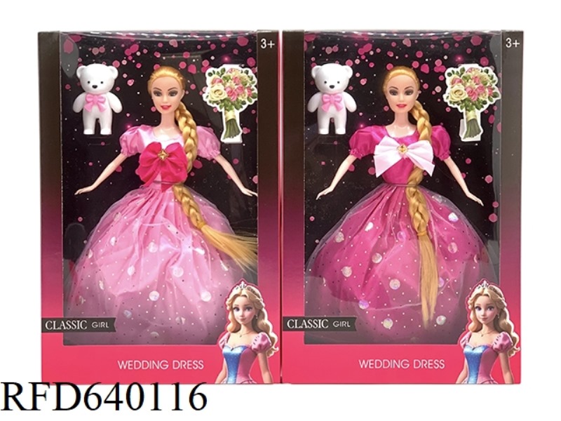 11-INCH BARBIE PINK RED DRESS SET WITH ACCESSORIES SET