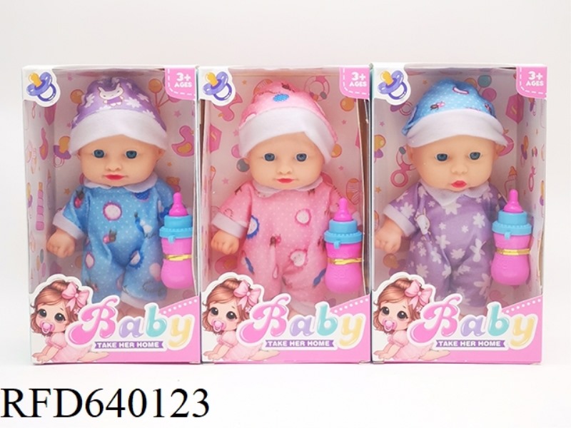 8 INCH VINYL DOLL WITH MUSIC+BOTTLE
