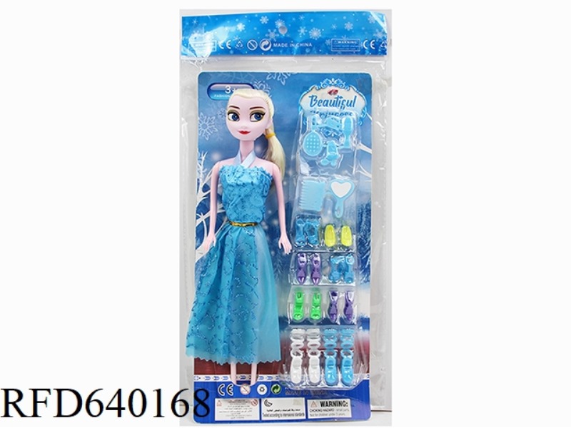 11.5 INCH 27 CM 5 JOINT COLOR PRINTING EYE SNOW DOLL+PLASTIC ACCESSORIES