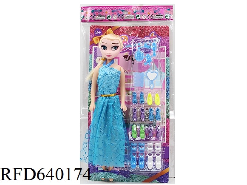 11.5 INCH 27 CM 5 JOINT EMPTY COLOR PRINTING EYE SNOW DOLL+PLASTIC ACCESSORIES