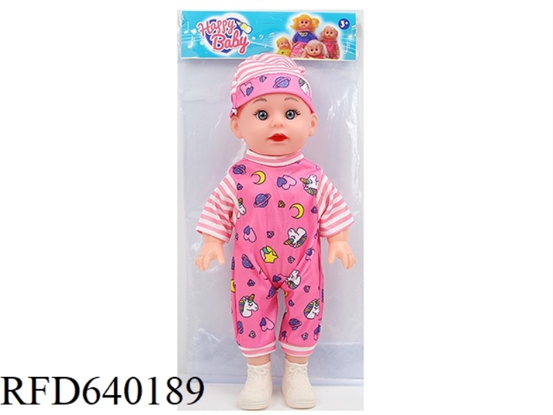 16 INCH 33CM 5 JOINTS EMPTY 3D TRUE EYES STRAIGHT FOOTMAN FAT BOY DOLL WEARING A HAT.