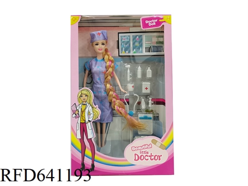 11.5 INCH FULL BODY HAND NURSE WITH MEDICAL BLISTER ACCESSORIES