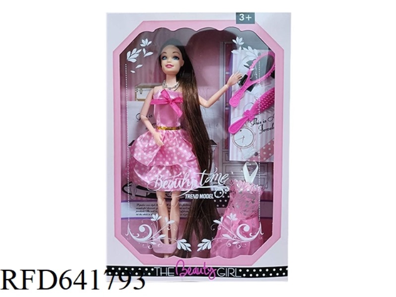 11.5 INCH SOLID 11 JOINT FASHION SKIRT BARBIE WITH HANGING SKIRT, COMB, MIRROR, NECKLACE