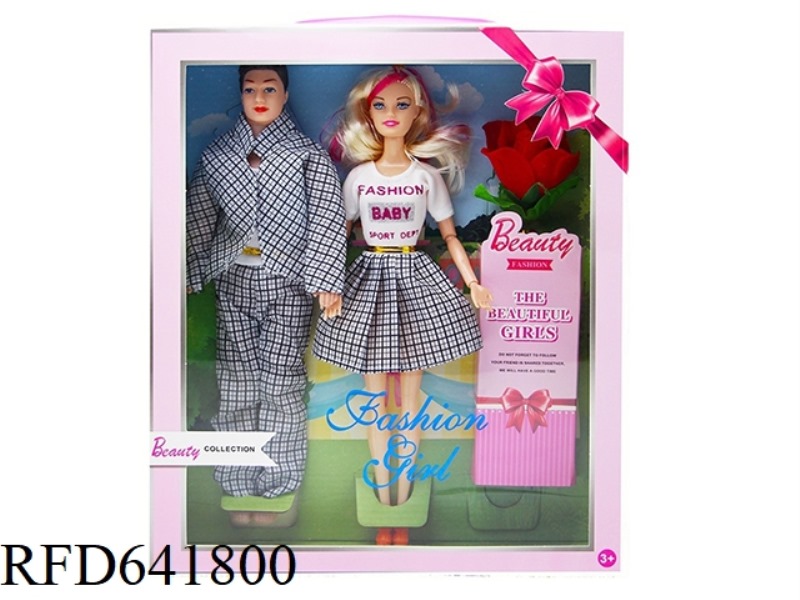 11.5 INCH SOLID BODY 11 JOINT BABI PRINCESS COUPLE WITH ROSES