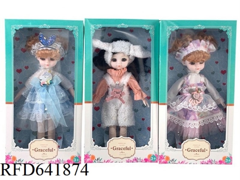 BEAUTIFUL 3D REAL EYES 14 INCHES SOLID BODY 12 JOINTS FAT CHILD BARBIE DOLL