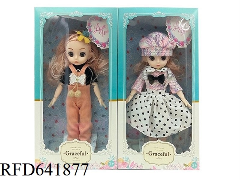 BEAUTIFUL 3D REAL EYES 14 INCHES SOLID BODY 12 JOINTS FAT CHILD YELOLI BARBIE DOLL