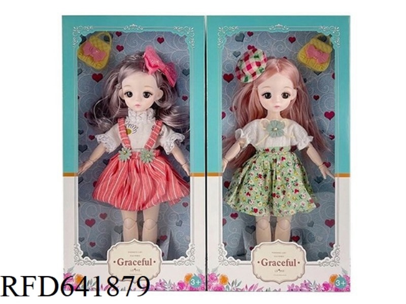 BEAUTIFUL 3D REAL EYES 14 INCHES SOLID BODY 12 JOINTS FAT CHILD BARBIE DOLL