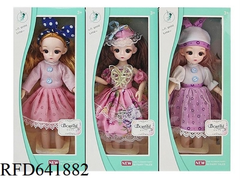 BEAUTIFUL 3D REAL EYES 14 INCHES SOLID BODY 12 JOINTS FAT CHILD BARBIE DOLL