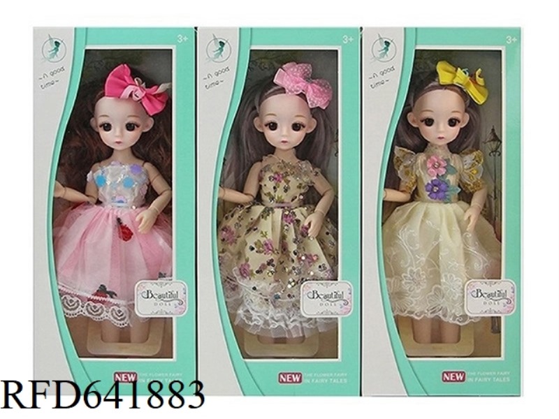BEAUTIFUL 3D REAL EYES 14 INCHES SOLID BODY 12 JOINTS FAT CHILD BARBIE DOLL