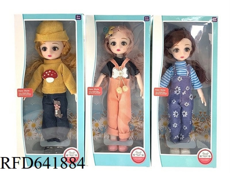 BEAUTIFUL 3D REAL EYES 14 INCHES SOLID BODY 12 JOINTS FAT CHILD BARBIE DOLL