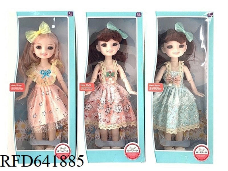 BEAUTIFUL 3D REAL EYES 14 INCHES SOLID BODY 12 JOINTS FAT CHILD BARBIE DOLL