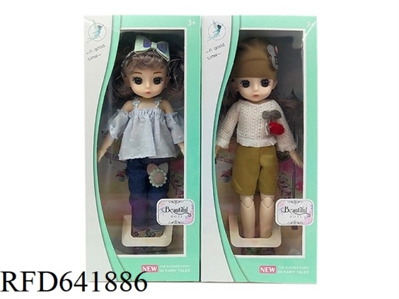 BEAUTIFUL 3D REAL EYES 14 INCHES SOLID BODY 12 JOINTS FAT CHILD BARBIE DOLL