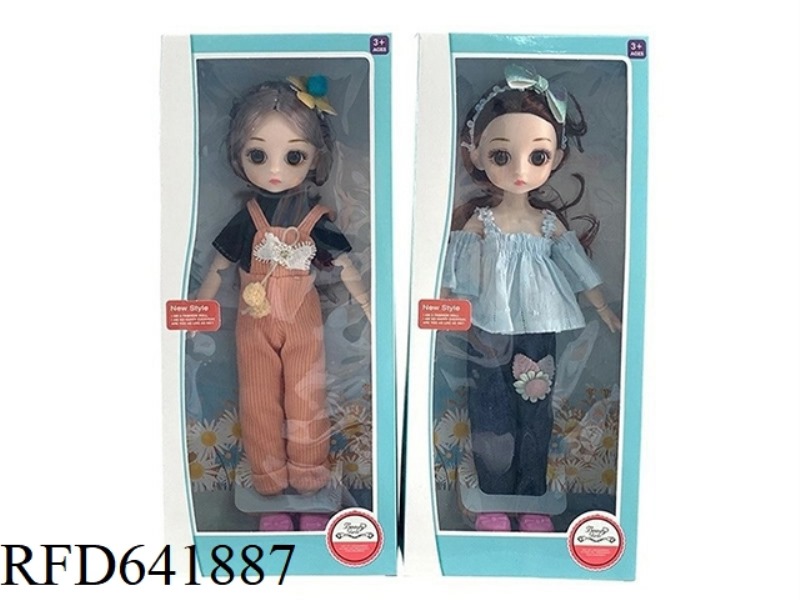 BEAUTIFUL 3D REAL EYES 14 INCHES SOLID BODY 12 JOINTS FAT CHILD BARBIE DOLL