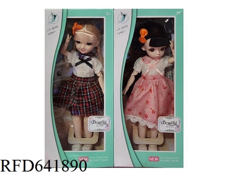 BEAUTIFUL 3D REAL EYES 14 INCHES SOLID BODY 12 JOINTS FAT CHILD BARBIE DOLL