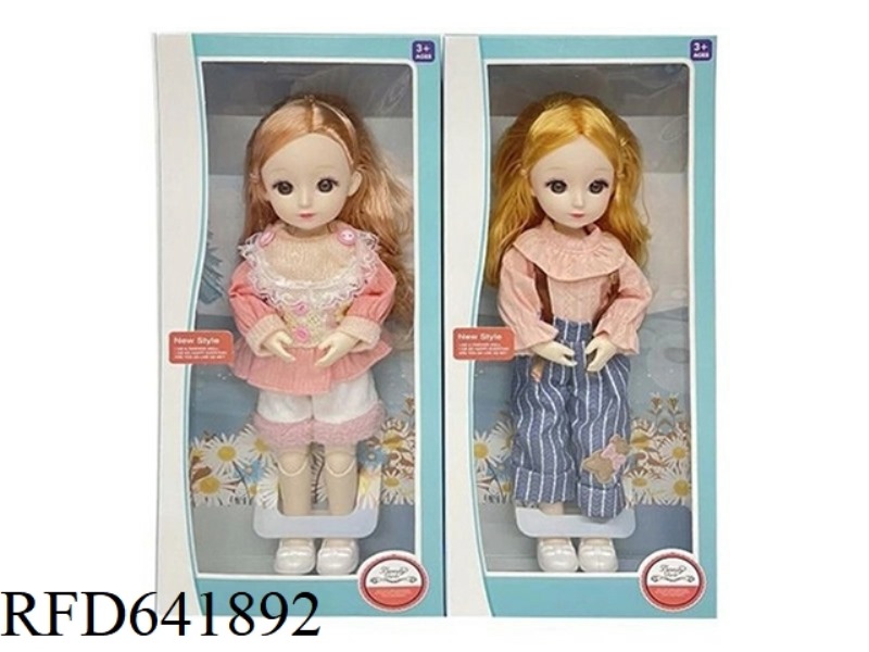 BEAUTIFUL 3D REAL EYES 14 INCHES SOLID BODY 12 JOINTS FAT CHILD BARBIE DOLL