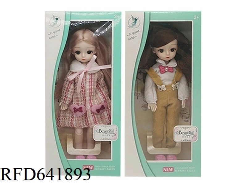 BEAUTIFUL 3D REAL EYES 14 INCHES SOLID BODY 12 JOINTS FAT CHILD BARBIE DOLL