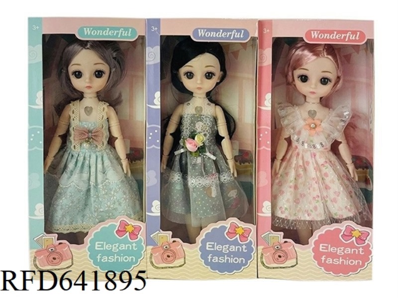 BEAUTIFUL 3D REAL EYES 14 INCHES SOLID BODY 12 JOINTS FAT CHILD BARBIE DOLL
