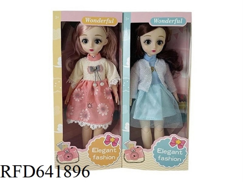BEAUTIFUL 3D REAL EYES 14 INCHES SOLID BODY 12 JOINTS FAT CHILD BARBIE DOLL