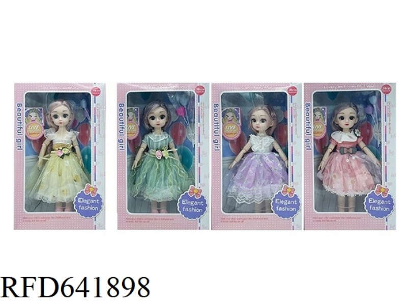 BEAUTIFUL 3D REAL EYES 14 INCHES SOLID BODY 12 JOINTS FAT CHILD BARBIE DOLL
