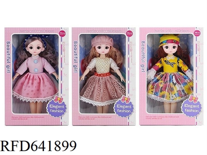 BEAUTIFUL 3D REAL EYES 14 INCHES SOLID BODY 12 JOINTS FAT CHILD BARBIE DOLL