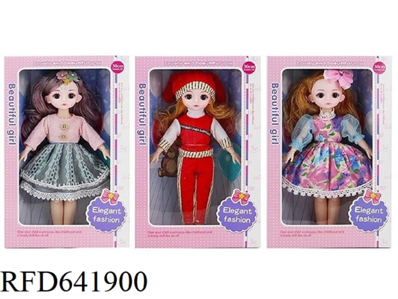 BEAUTIFUL 3D REAL EYES 14 INCHES SOLID BODY 12 JOINTS FAT CHILD BARBIE DOLL
