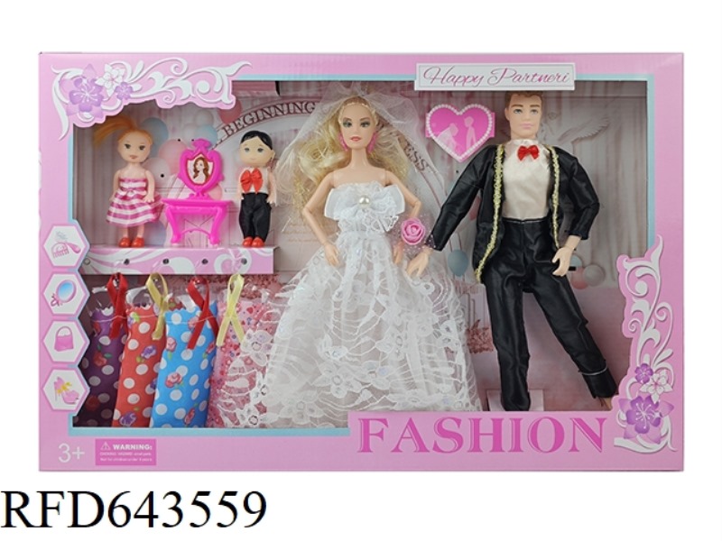 11-INCH BARBIE WITH LONG HAIR AND NINE JOINTS PLUS BARBIE WITH ELEVEN JOINTS IN A SUIT, BARBIE WITH