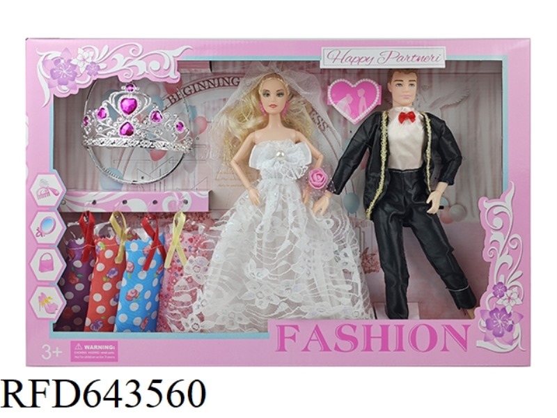 11-INCH BARBIE WITH LONG HAIR AND NINE JOINTS PLUS BARBIE WITH ELEVEN JOINTS IN SUIT, BARBIE WITH CR