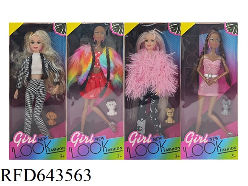 11-INCH REAL BODY AND 11 JOINTS REAL BODY BARBIE DOLL BLACK BARBIE DOLL PLUS PET DOG