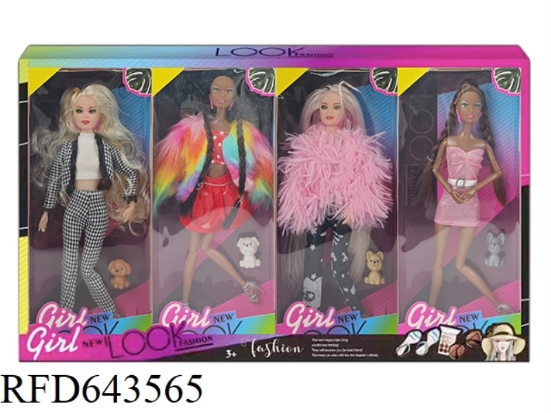 11-INCH BARBIE DOLL WITH ELEVEN JOINTS 4PCS