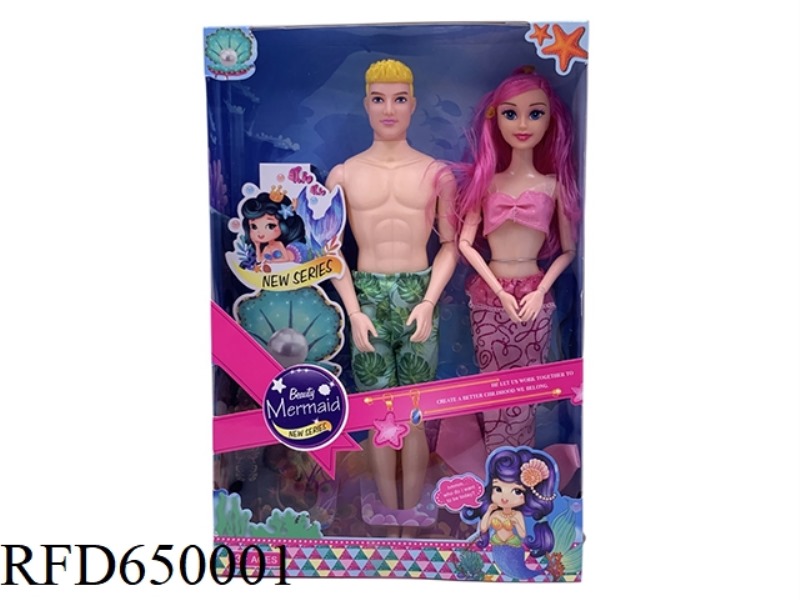 11-INCH COUPLE MERMAID DOLL JOINT HANDS AND FEET FOR MEN AND WOMEN