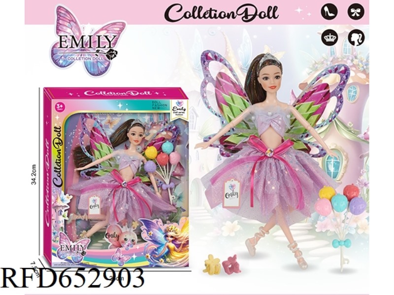 EMILY,11.5-INCH 12-JOINT DOLL, PRINCESS BUTTERFLY