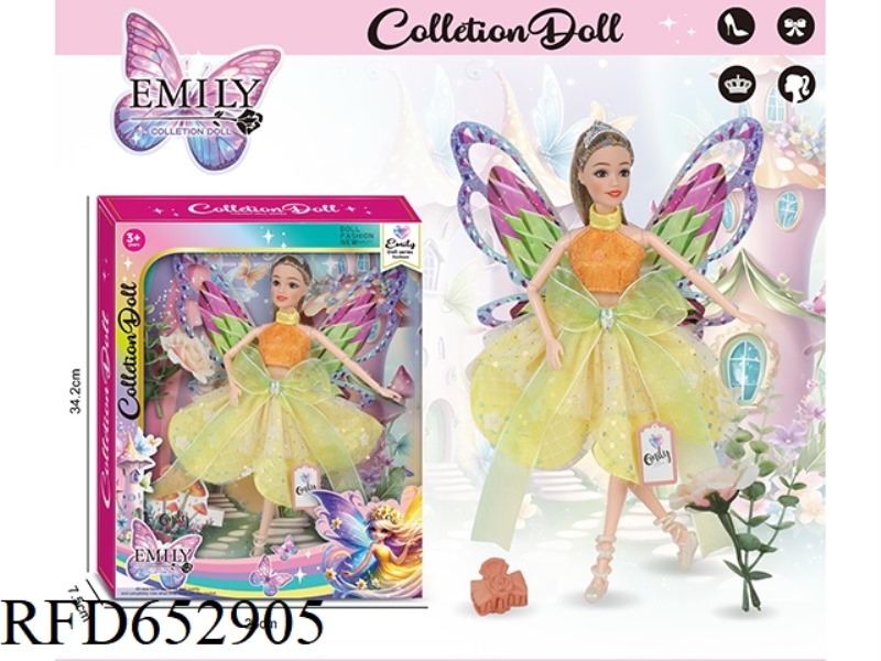 EMILY,11.5 INCH 15 JOINT DOLL, PRINCESS BUTTERFLY.