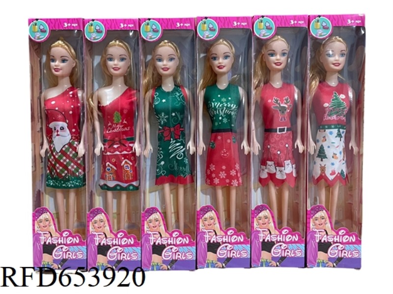11.5 INCH REAL CHRISTMAS BARBIE 6 MIXED