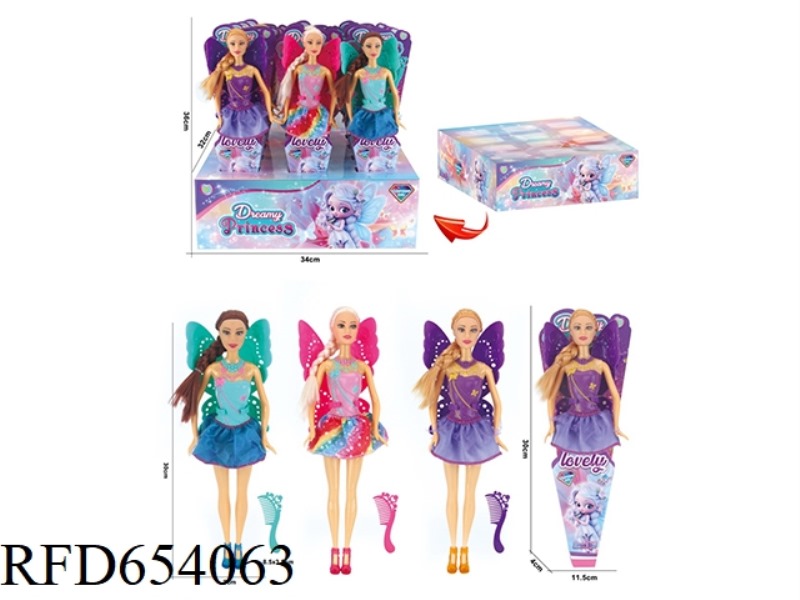 11 INCH HALF FLOWER FAIRY 12PCS