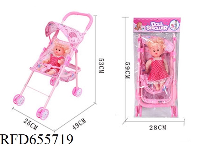 IRON BABY STROLLER (MUSICAL GIRL DOLL) (GCC)