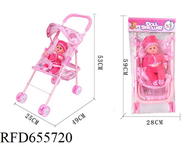IRON BABY STROLLER (MUSICAL BOY DOLL) (GCC)