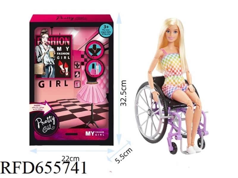 11.5-INCH BARBIE FASHIONISTA WHEELCHAIR DOLL SET