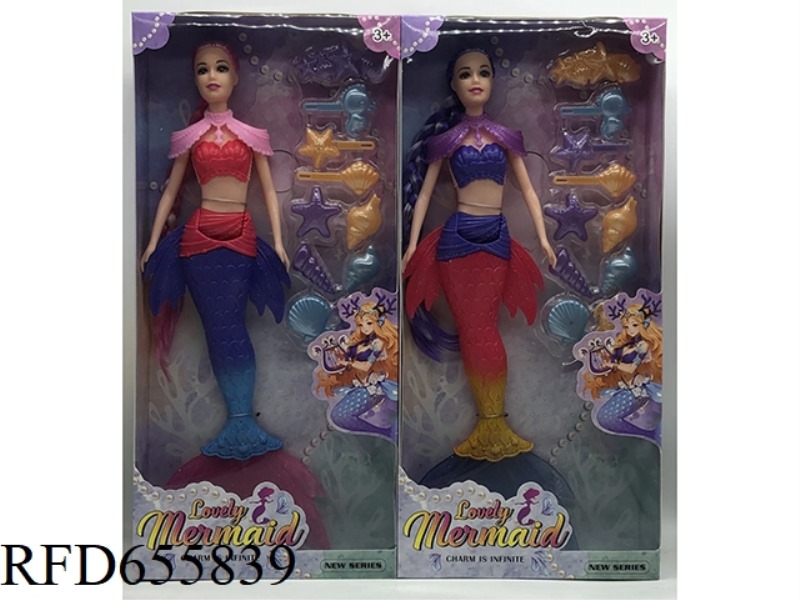 11.5 INCH SOLID LIGHT MUSIC MERMAID PRINCESS DOLL