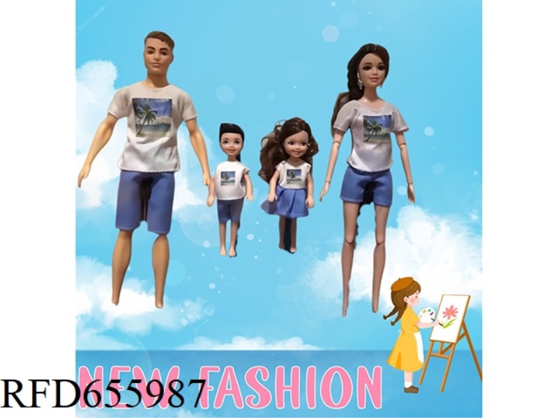 11.5-INCH MALE AND FEMALE FAMILY BARBIE DOLL SET