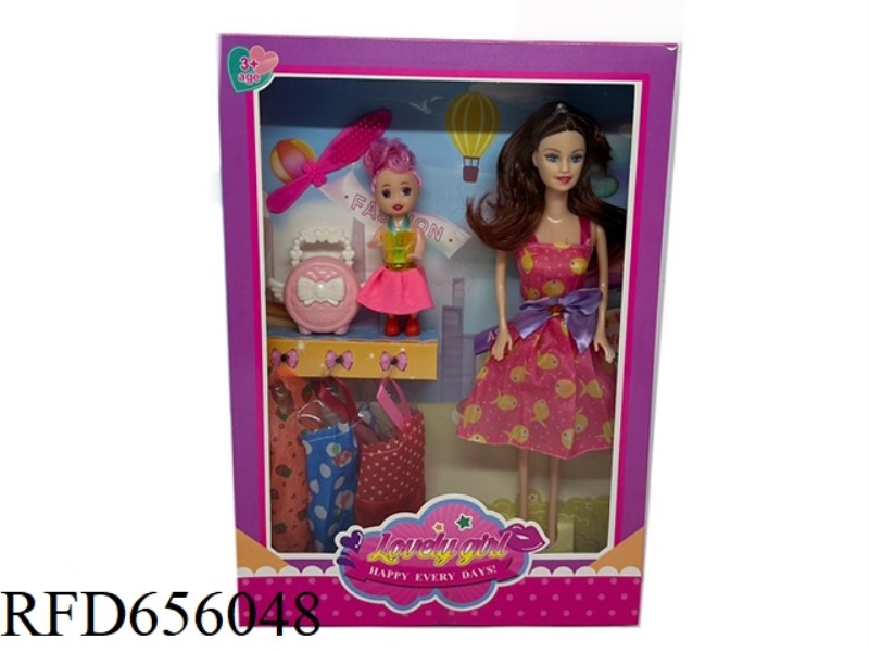 11-INCH BARBIE WAS A SMALL DOLL COMB AND ANGEL BAG