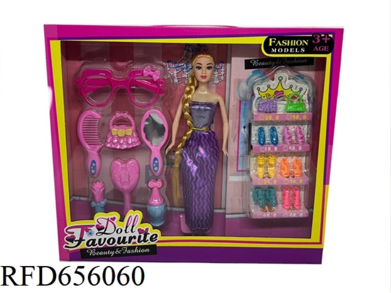 11.5 INCH BARBIE WAS A BARBIE DOLL AND WAS WEARING GLASSES AND SHOES