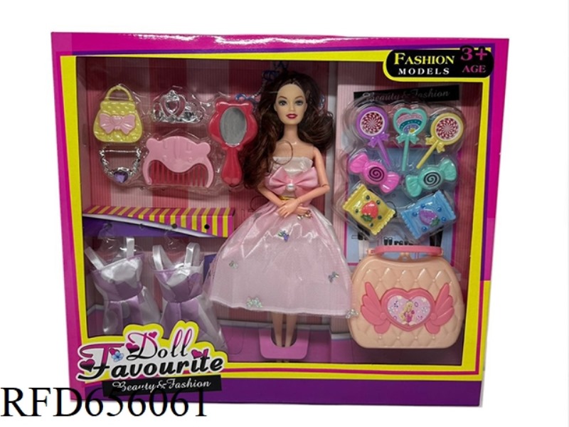 11.5 INCH BARBIE DOLL COMB MIRROR BAG CANDY TOY CHANGE GIFT BOX